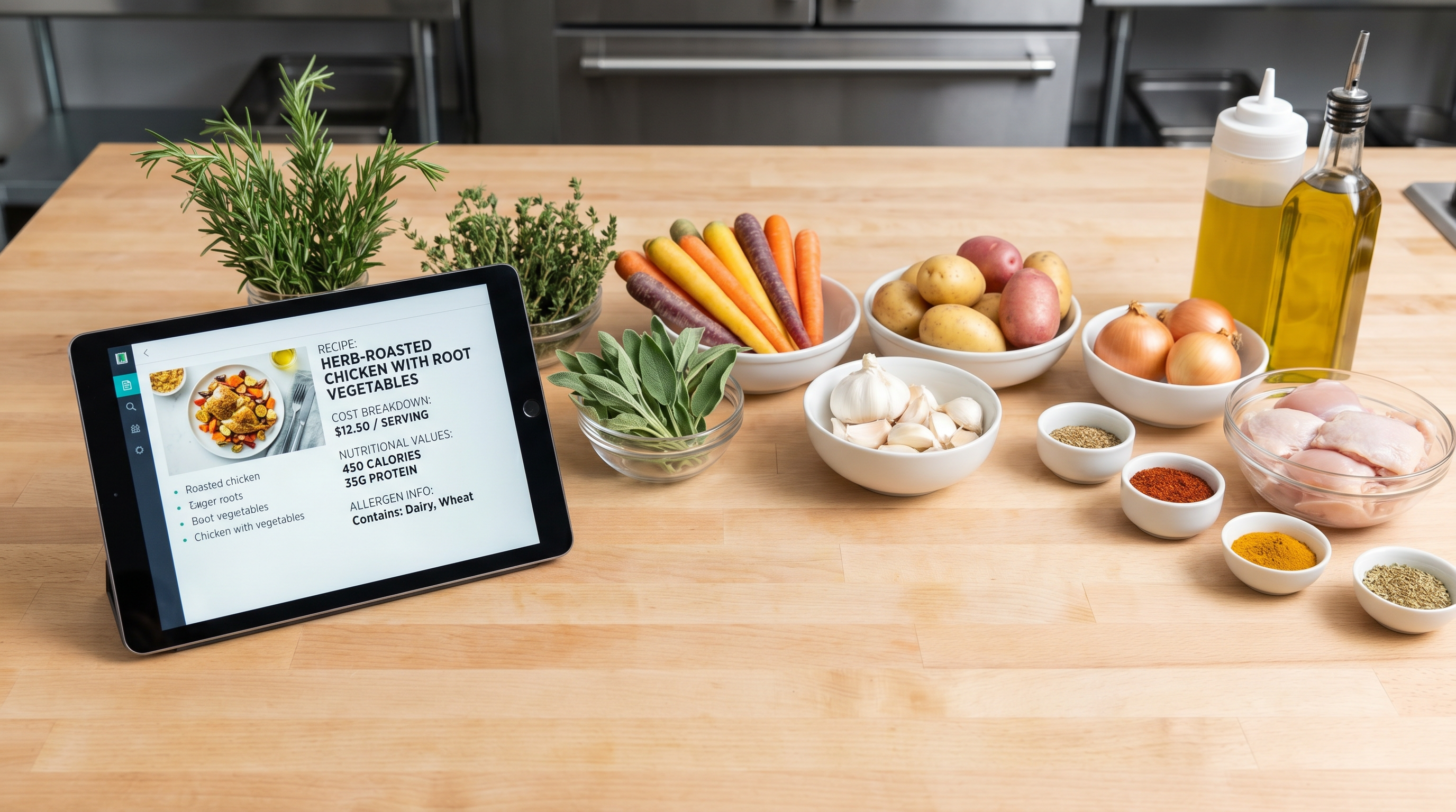 Jans.App Rezeptkalkulation mit Zutaten, Mengen und Preisen